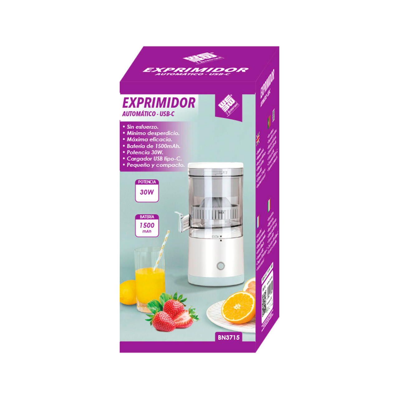 EXPRIMIDOR AUTOMÁTICO USB C 🍊