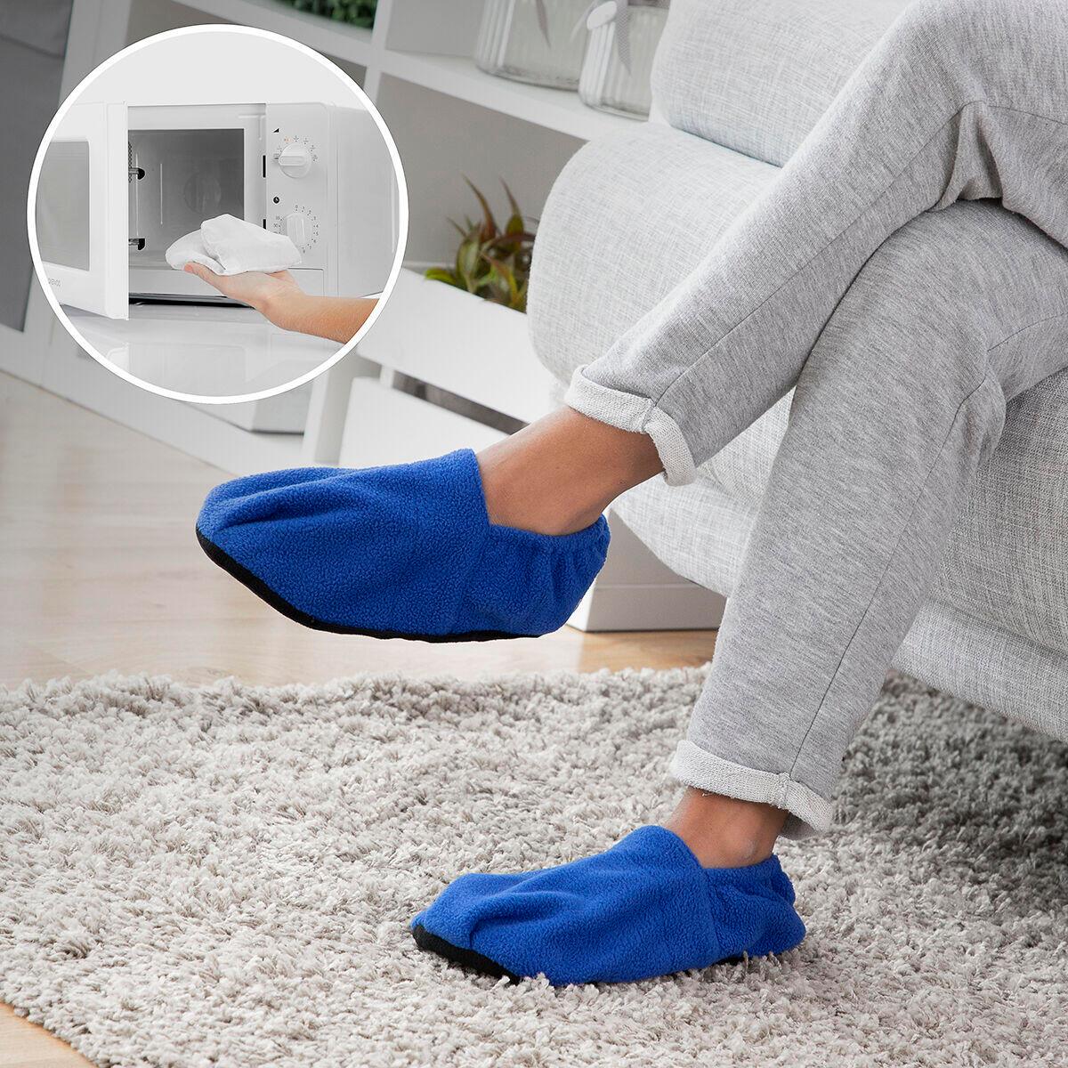 🦶 ZAPATILLAS DE CASA CALENTABLES EN MICROONDAS INNOVAGOODS AZUL 🦶