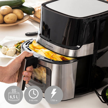 🍟 FREIDORA DE AIRE INNOVAGOODS FRYINN VIEW 6500 NEGRO 1700 W 6,5L ACERO INOXIDABLE