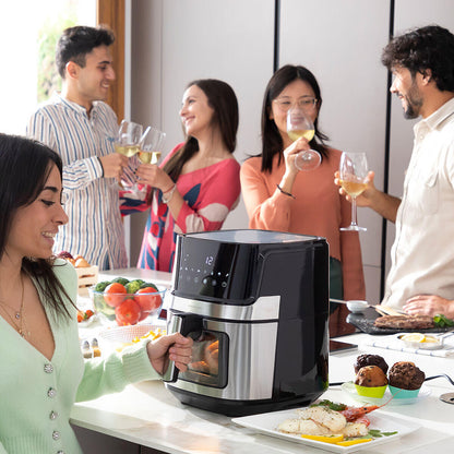 🍟 FREIDORA DE AIRE INNOVAGOODS FRYINN VIEW 6500 NEGRO 1700 W 6,5L ACERO INOXIDABLE