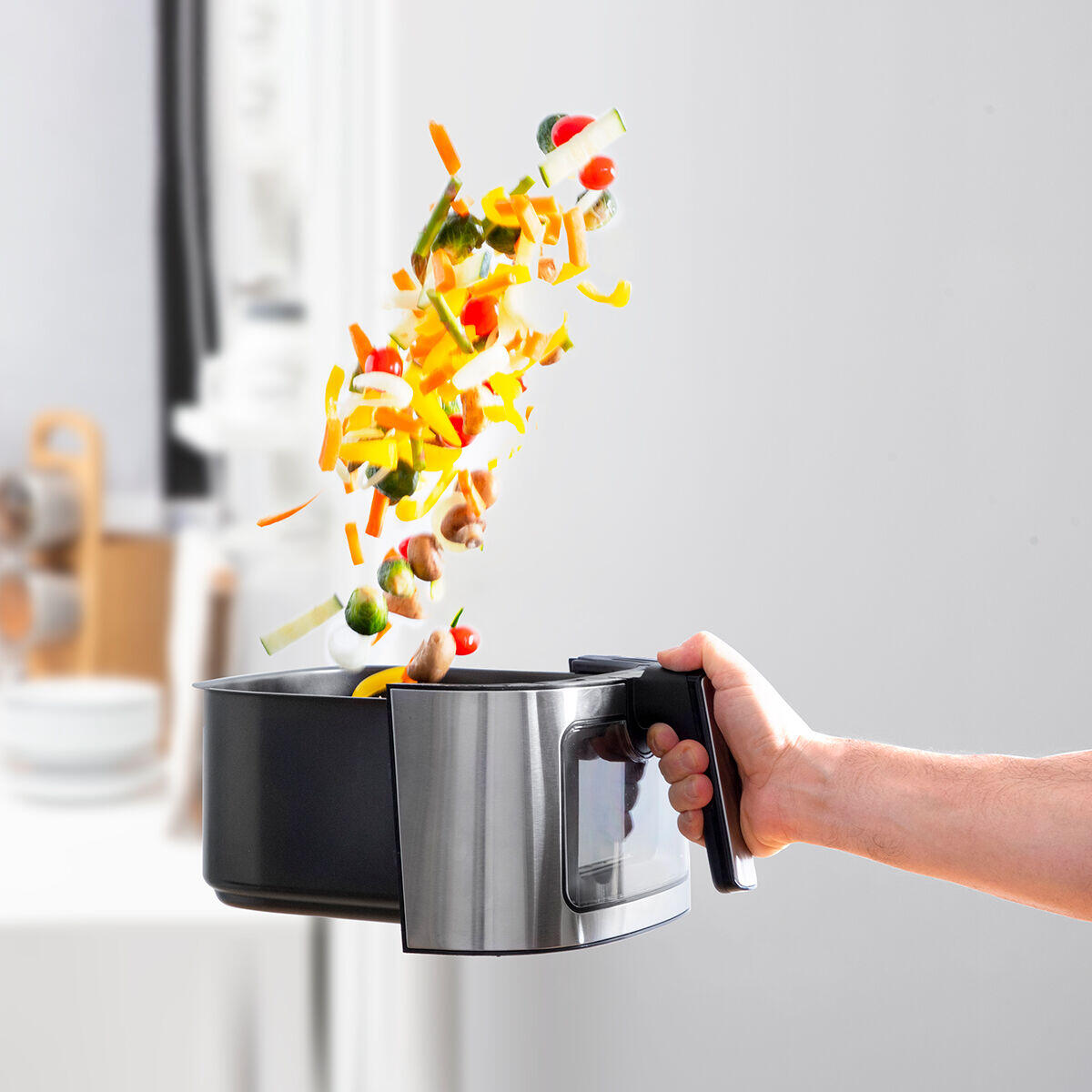 🍟 FREIDORA DE AIRE INNOVAGOODS FRYINN VIEW 6500 NEGRO 1700 W 6,5L ACERO INOXIDABLE