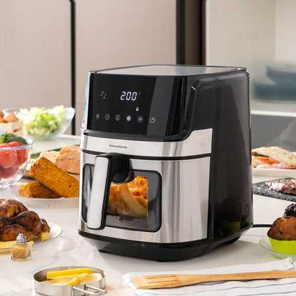 🍟 FREIDORA DE AIRE INNOVAGOODS FRYINN VIEW 6500 NEGRO 1700 W 6,5L ACERO INOXIDABLE