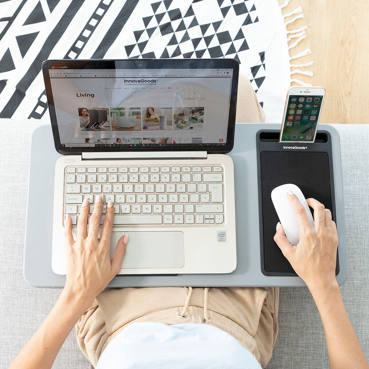 💻 ESCRITORIO PORTÁTIL PARA ORDENADOR CON COJÍN XL DESKION INNOVAGOODS 🏠