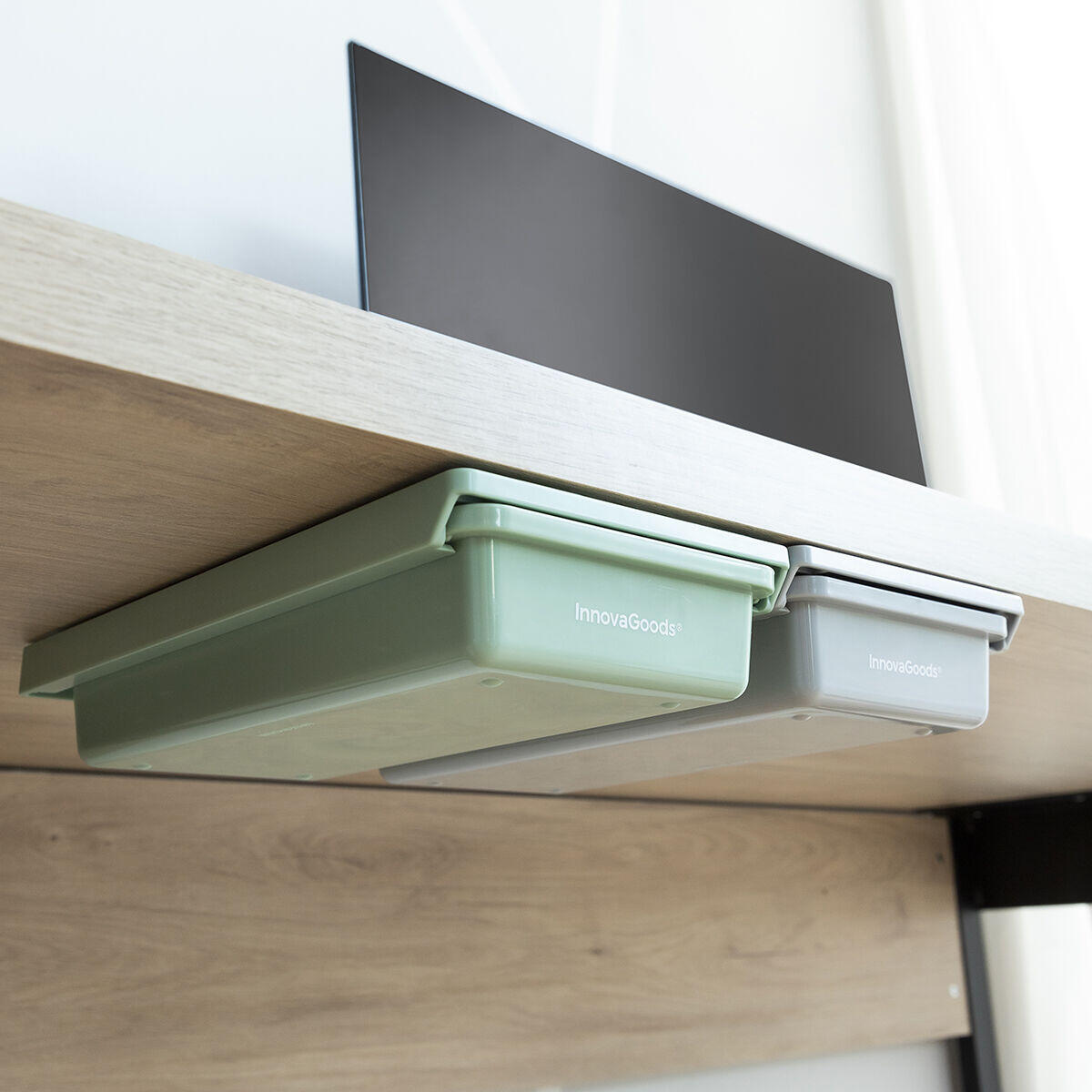 🗄️ SET DE CAJONES AUXILIARES ADHESIVOS PARA ESCRITORIO UNDERALK INNOVAGOODS (PACK DE 2 UDS)