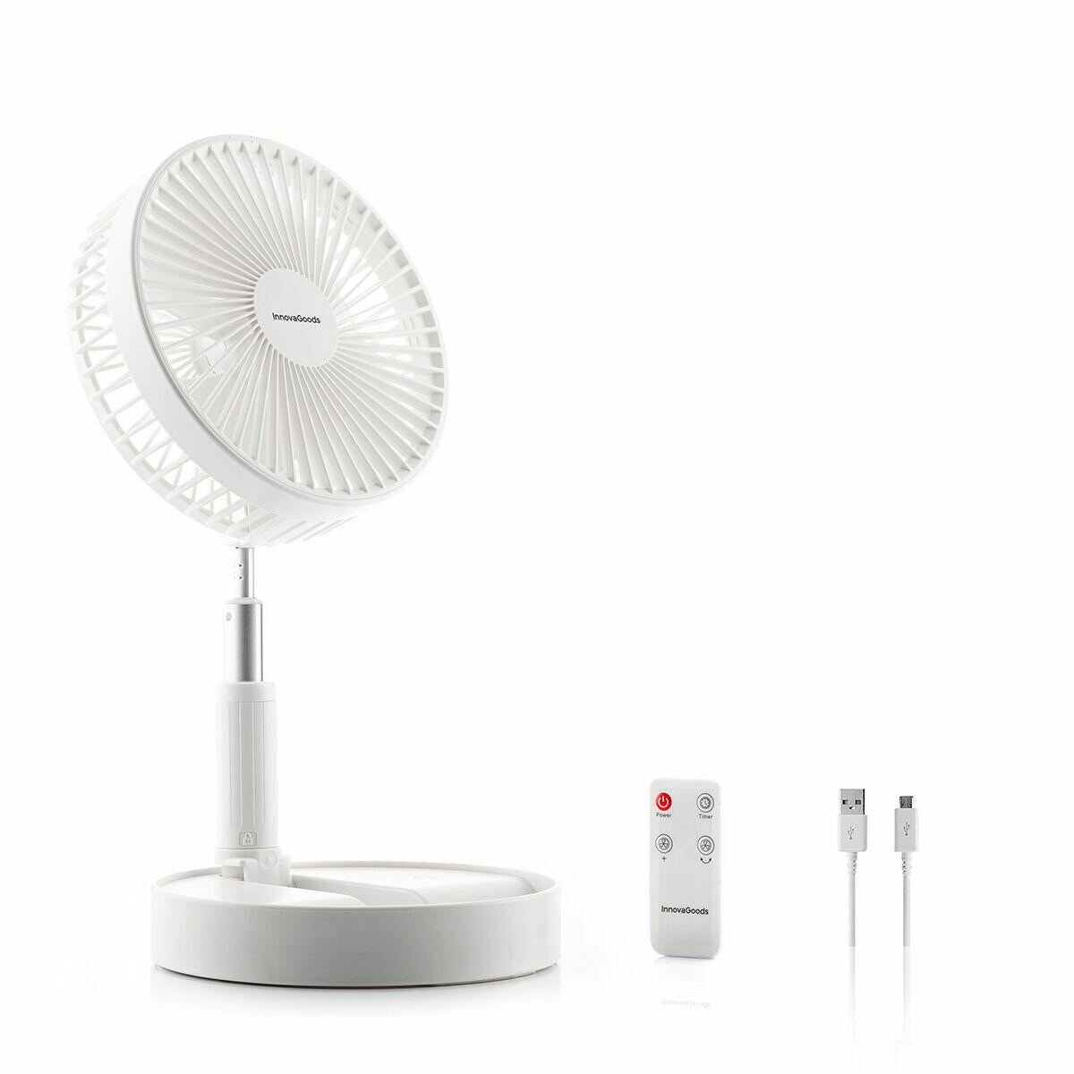 🌀 VENTILADOR RECARGABLE PLEGABLE 3 EN 1 FANDLE INNOVAGOODS Ø7,7'' – 7200 mAh 🔋