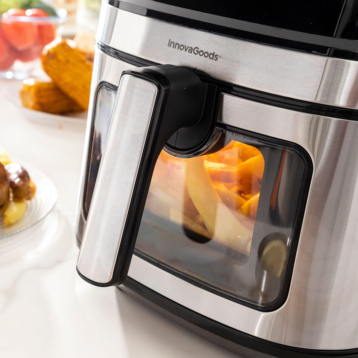 🍟 FREIDORA DE AIRE INNOVAGOODS FRYINN VIEW 6500 NEGRO 1700 W 6,5L ACERO INOXIDABLE